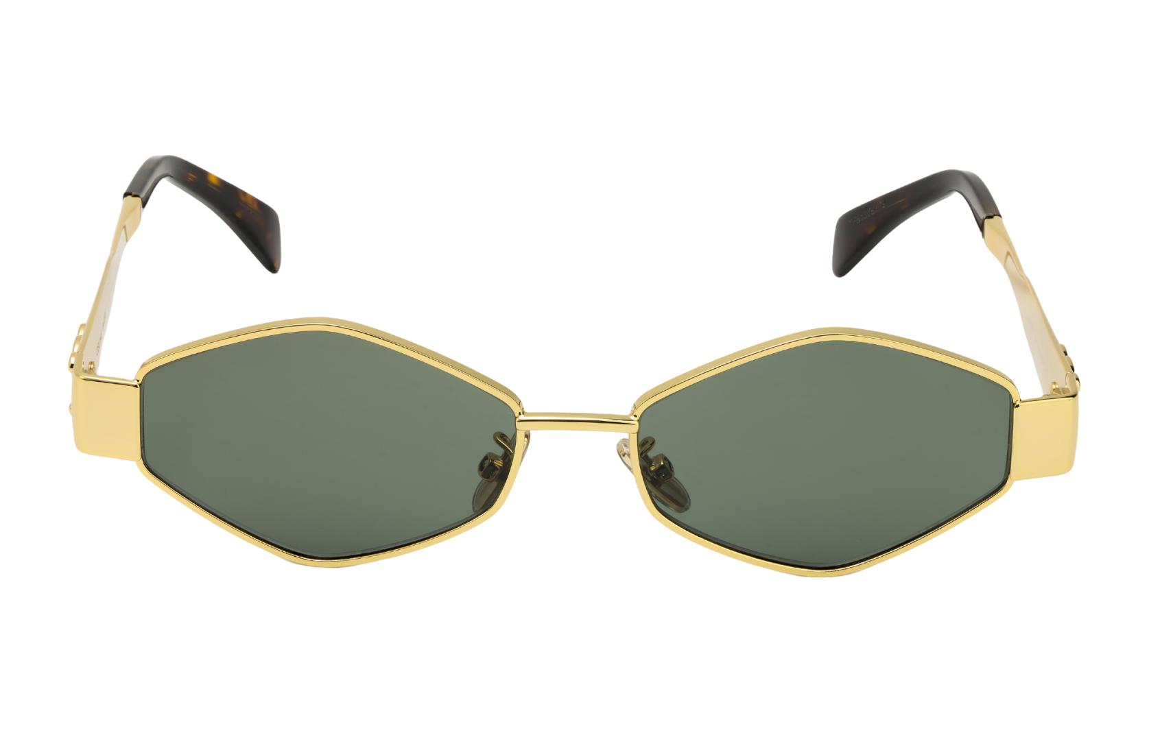 Lookbook (W) 【可配镜片】CELINE 女士几何金属不规则太阳镜 金色 CL40254U 30N