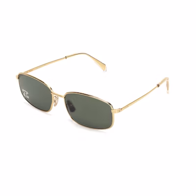 (Women) 【Prescription Available】CELINE Logo Gold Rectangular Metal Sunglasses for Women 4S285CMSB