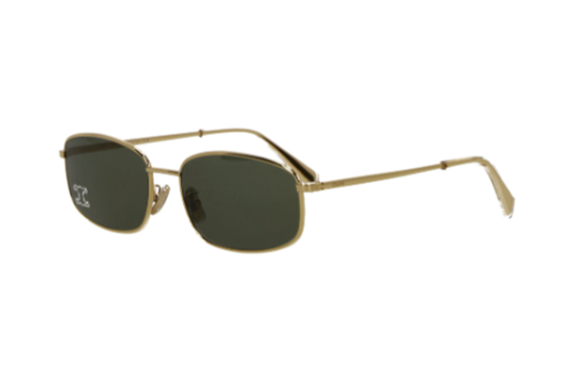 (Women) 【Prescription Available】CELINE Logo Gold Rectangular Metal Sunglasses for Women 4S285CMSB 圖 2