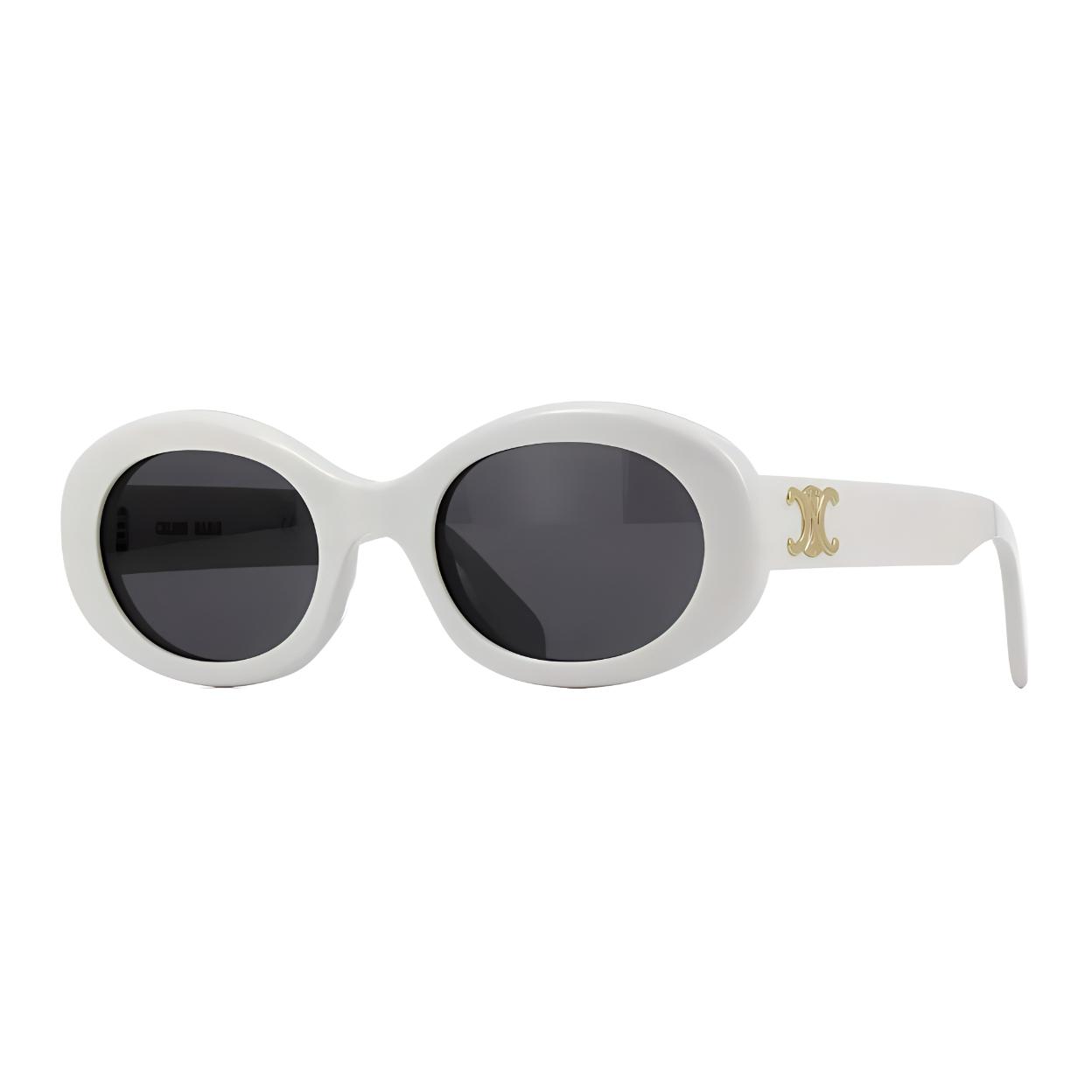 (Women) 【Prescription Available】CELINE Oval Cat Eye White Sunglasses CL40194U-5225A