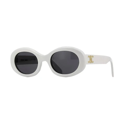 (Women) 【Prescription Available】CELINE Oval Cat Eye White Sunglasses CL40194U-5225A