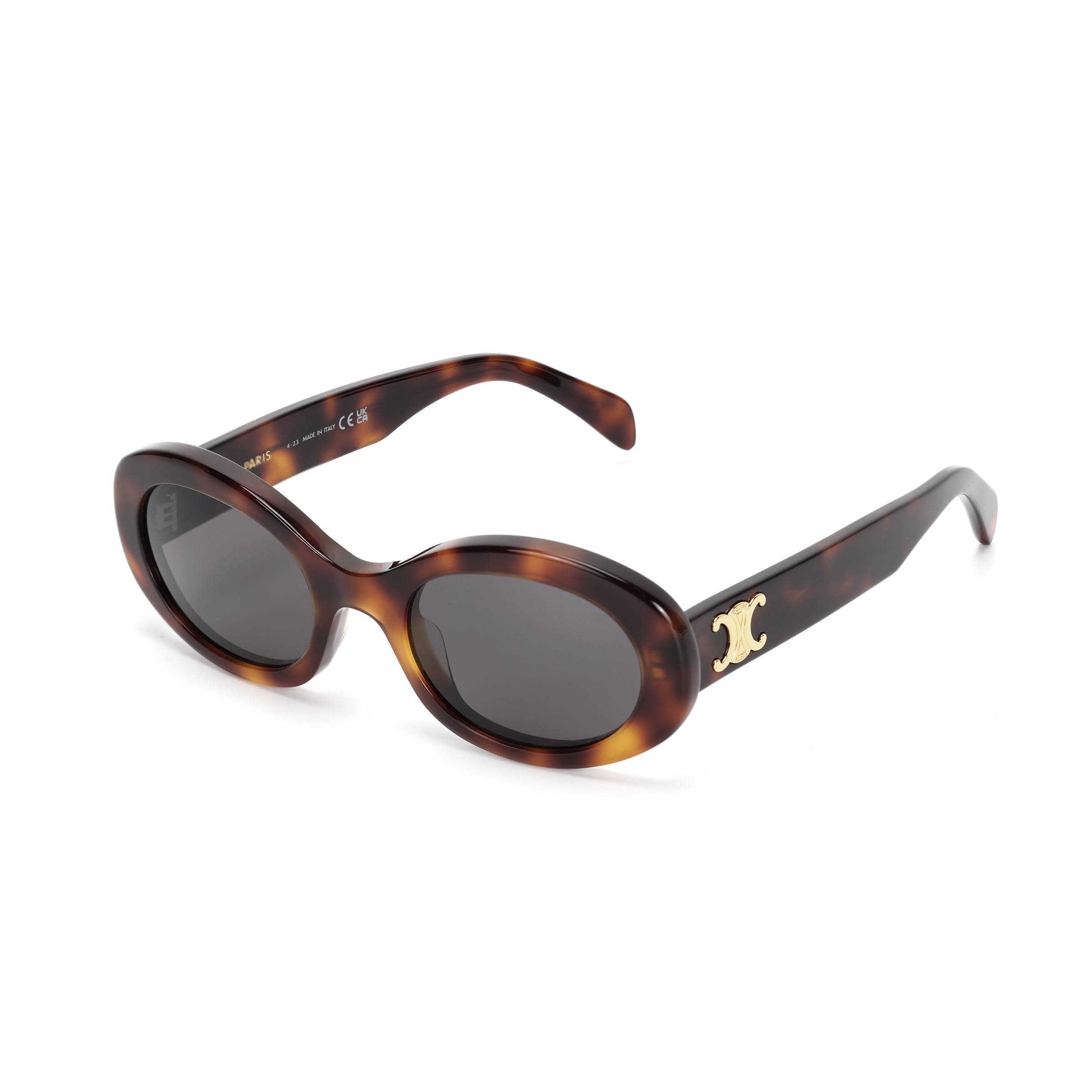 (Women) 【Prescription Available】CELINE Oval Frame Acetate Sunglasses for Women Tortoiseshell CL40194U-53A