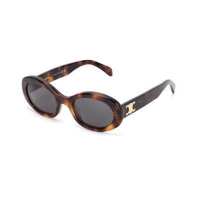 (Women) 【Prescription Available】CELINE Oval Frame Acetate Sunglasses for Women Tortoiseshell CL40194U-53A