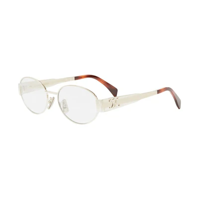 (Women) 【Prescription Available】CELINE Oval Gold Optical Glasses for Women CL50140U030