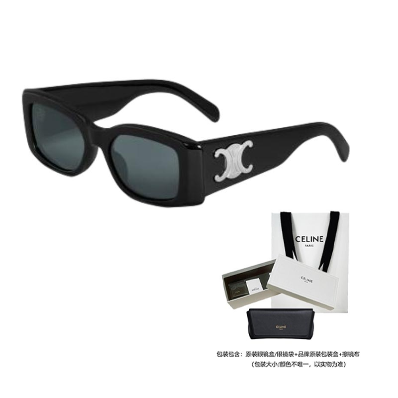 (Women) 【Prescription Available】CELINE Rectangular Acetate Black  Sunglasses 4S282CPLB38NO 圖 5