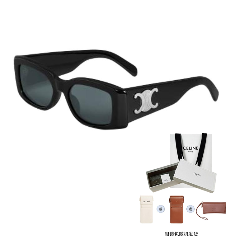 (Women) 【Prescription Available】CELINE Rectangular Acetate Black  Sunglasses 4S282CPLB38NO 圖 6
