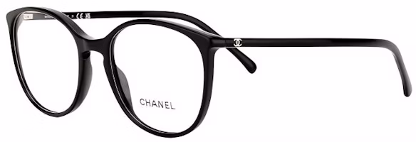 (Women) CHANEL Double C Round Optical Glasses Black for Women CH3282-C501 (Women) CHANEL Double C Round Optical Glasses Black for Women CH3282-C501