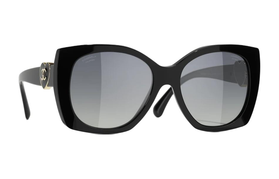 Lookbook (W) 【Con Prescripción】Gafas de Sol Mujer CHANEL Logo Corazón Forma Irregular Negro ch5519-c622s8