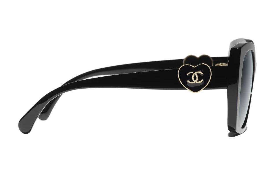 Shop (W) 【Con Prescripción】Gafas de Sol Mujer CHANEL Logo Corazón Forma Irregular Negro ch5519-c622s8
