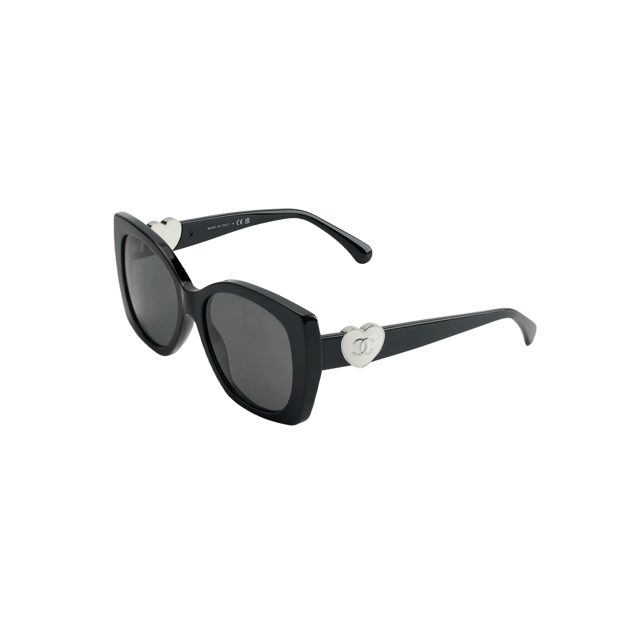 (Women) CHANEL Logo Butterfly Sunglasses for Women - Black 0CH5519