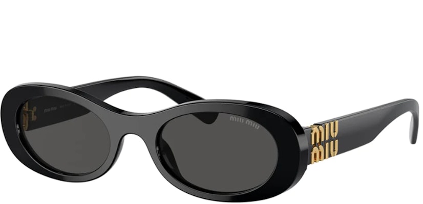 (W) 【処方箋対応】MIU MIU ブラックオーバルサングラス テンプルエングレービング MU06ZS1AB5S0C Order (W) 【処方箋対応】MIU MIU ブラックオーバルサングラス テンプルエングレービング MU06ZS1AB5S0C