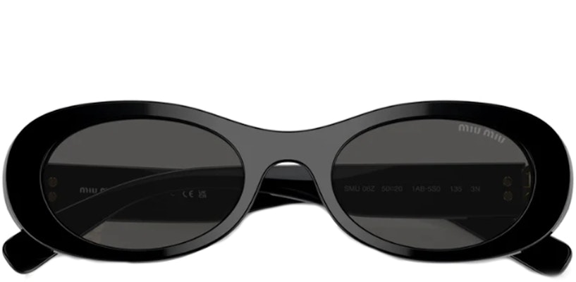 (W) 【処方箋対応】MIU MIU ブラックオーバルサングラス テンプルエングレービング MU06ZS1AB5S0C Purchase (W) 【処方箋対応】MIU MIU ブラックオーバルサングラス テンプルエングレービング MU06ZS1AB5S0C