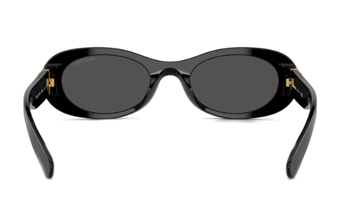 Details for (W) 【処方箋対応】MIU MIU ブラックオーバルサングラス テンプルエングレービング MU06ZS1AB5S0C