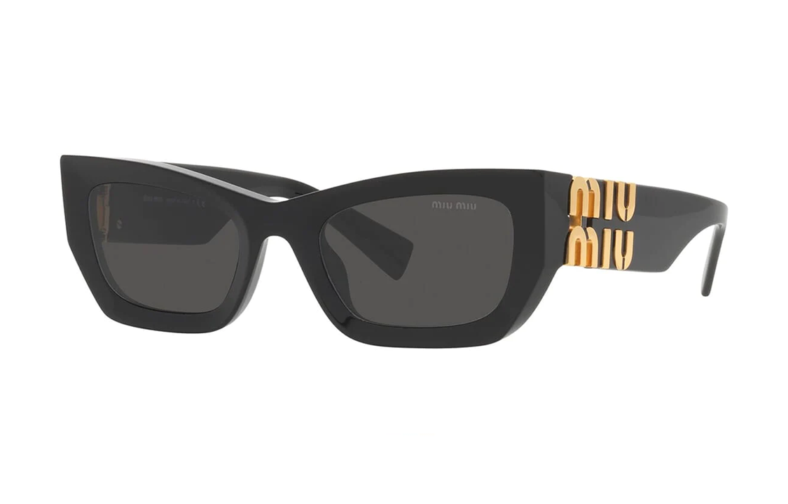 (Women) MIU MIU  Irregular Black Sunglasses with Letter Engraving 0MU09WS1AB5S053 圖 2