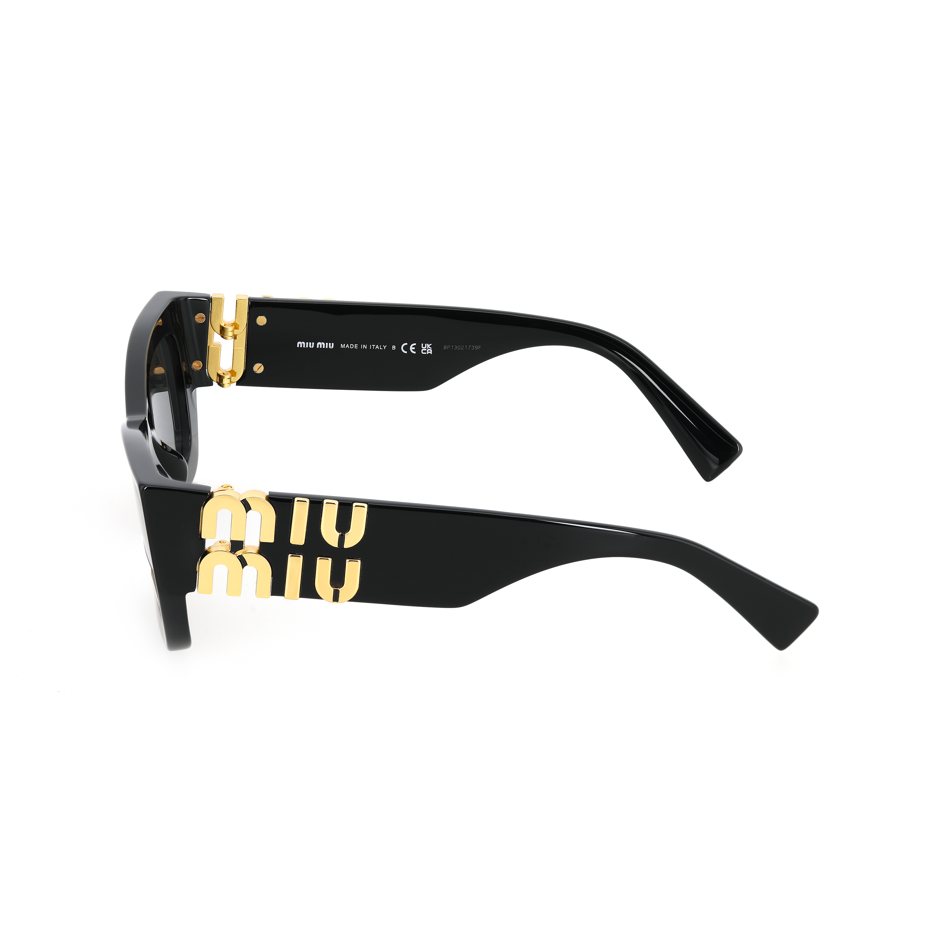 (Women) MIU MIU  Irregular Black Sunglasses with Letter Engraving 0MU09WS1AB5S053 圖 5