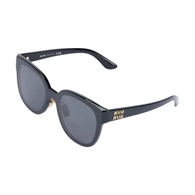 (Women) 【Prescription Available】MIU MIU Square Sunglasses Black with Logo Temples SMU01Z_E1AB_F05S0_C_055