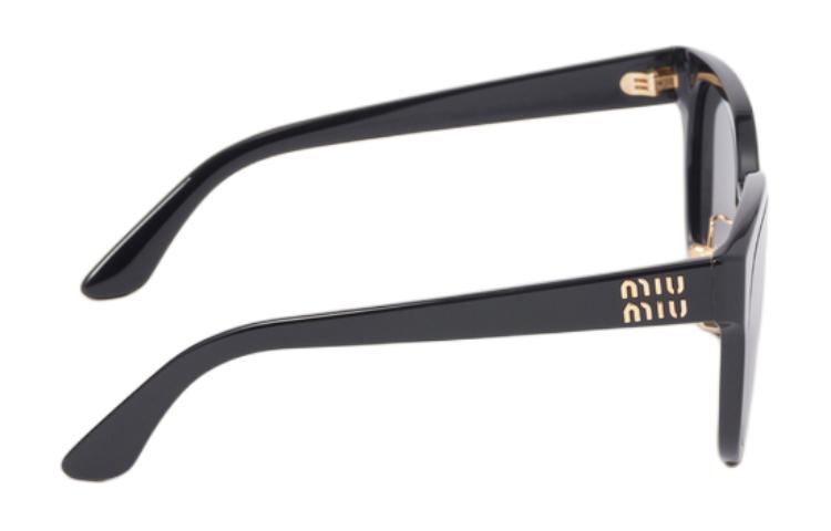 Purchase (W) 【Boleh Isi Preskripsi】MIU MIU Cermin Mata Hitam Segi Empat dengan Logo di Tepi SMU01Z_E1AB_F05S0_C_055