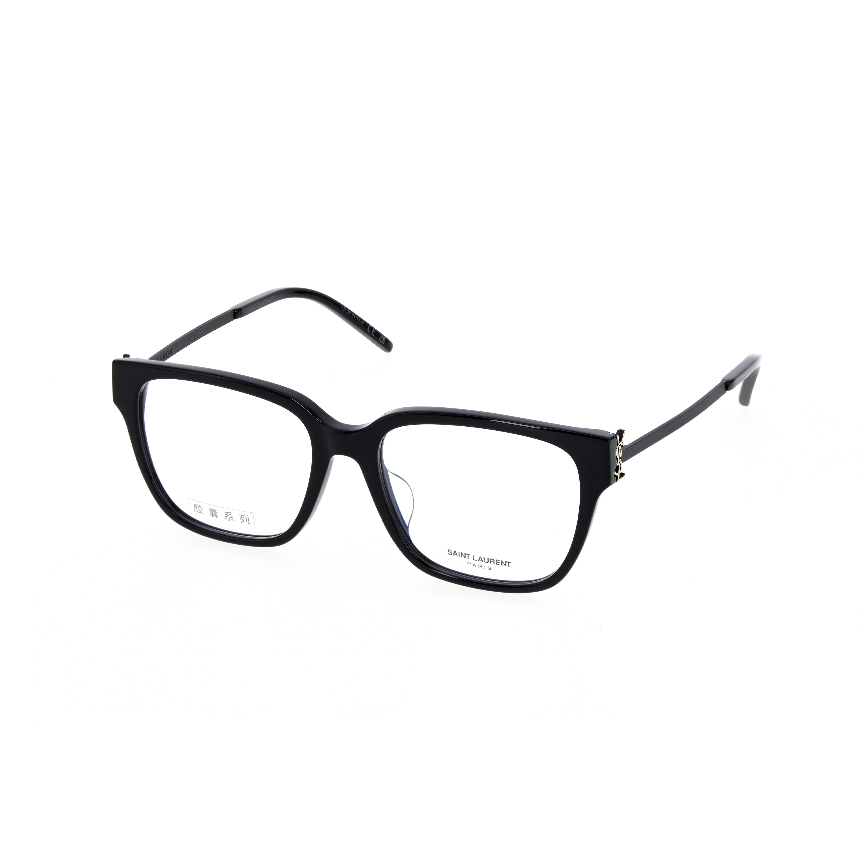(Women) 【Prescription Available】YSL Saint Laurent Capsule Series Square Optical Glasses Black SLM48O-A/F-001