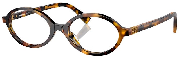 (Women) MIU MIU Oval Eyeglasses Tortoiseshell Logo Frame MU01XV VAU1O1 (Women) MIU MIU Oval Eyeglasses Tortoiseshell Logo Frame MU01XV VAU1O1