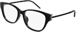 Order (Women) 【Prescription Compatible】 SAINT LAURENT Capsule Series Oval Optical Glasses Black/Silver. SLM48O-B/F-002