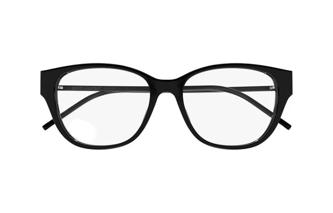 Lookbook (Women) 【Prescription Compatible】 SAINT LAURENT Capsule Series Oval Optical Glasses Black/Silver. SLM48O-B/F-002