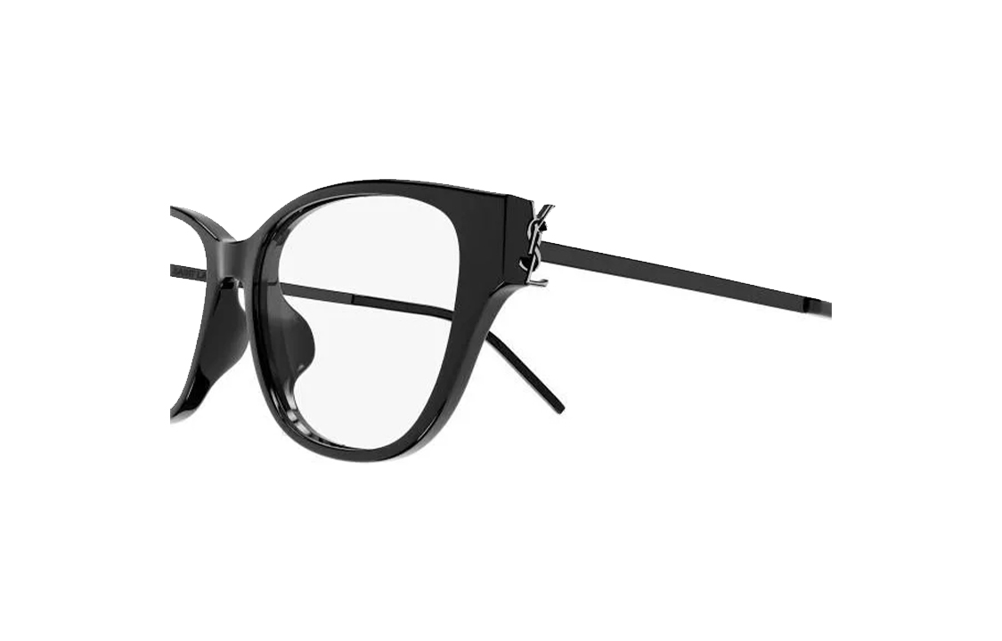 Shop (Women) 【Prescription Compatible】 SAINT LAURENT Capsule Series Oval Optical Glasses Black/Silver. SLM48O-B/F-002