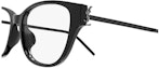 Shop (Women) 【Prescription Compatible】 SAINT LAURENT Capsule Series Oval Optical Glasses Black/Silver. SLM48O-B/F-002