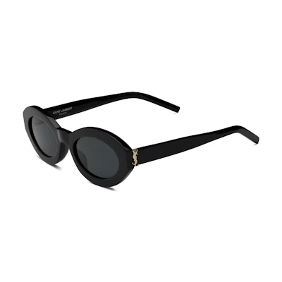 (Women) 【Prescription Compatible】SAINT LAURENT Oval Black Acetate Nylon Sunglasses 780255Y99561000