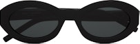 Shop (W) 【Kacamata Bisa Diresepkan】SAINT LAURENT Oval Hitam Acetate Nylon 780255Y99561000