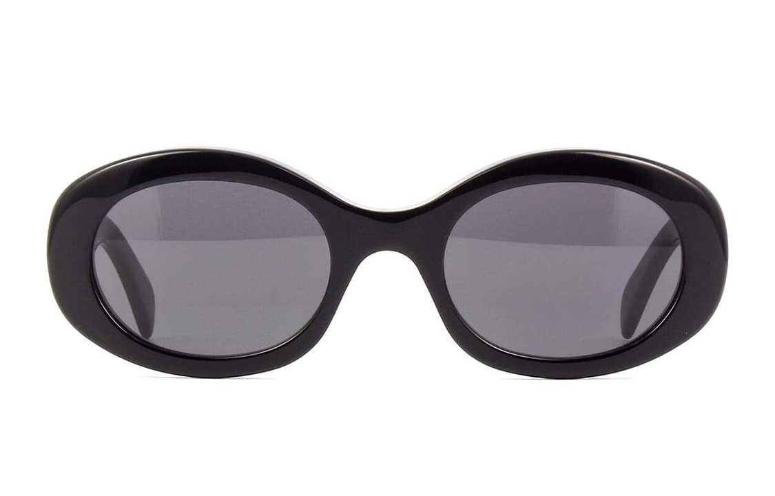 Lookbook (W) 【处方选项】CELINE Triomphe 椭圆形黑色醋酸太阳镜 CL40194U-01A