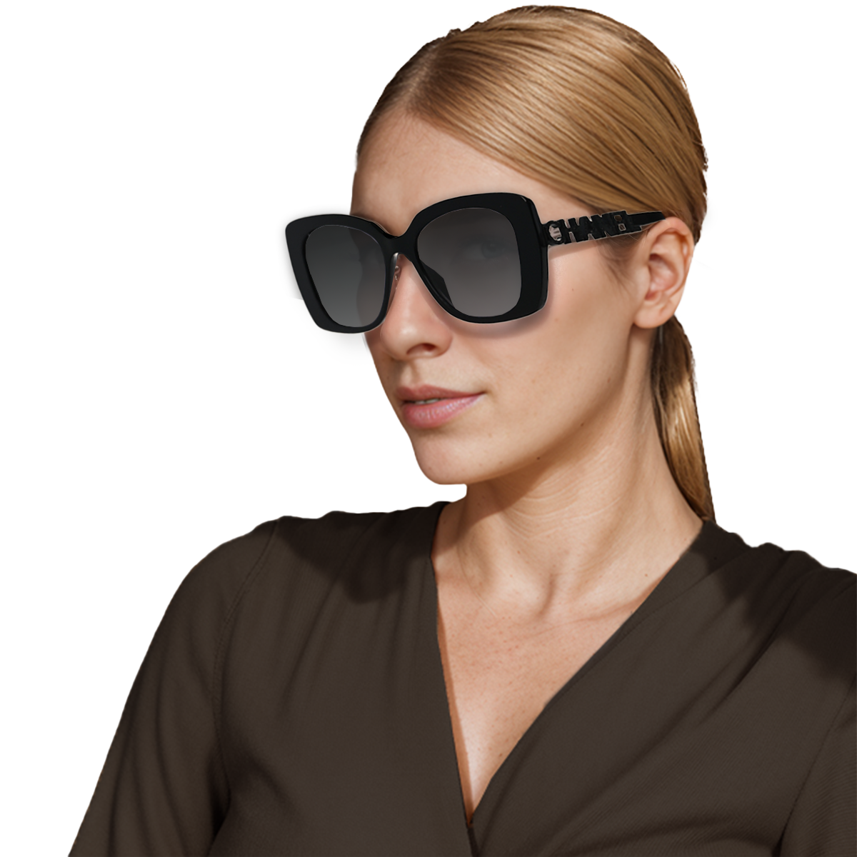 (Women) 【Prescription Ready】CHANEL Stylish Square Sunglasses Women Black/Grey CH5422B-C501/T8 圖 8