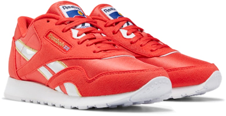 (W) Reebok Classic Nylon 'Collage of Flags - Merah Menyala' EG5910 Lookbook (W) Reebok Classic Nylon 'Collage of Flags - Merah Menyala' EG5910