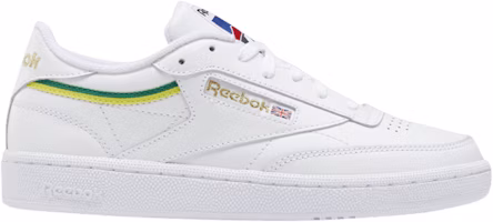 (Women) Reebok Club C 85 'Collage of Flags - White Yellow' EG5984 (Women) Reebok Club C 85 'Collage of Flags - White Yellow' EG5984