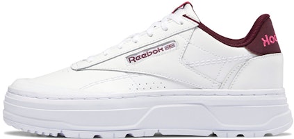 (Women) Reebok Club C Double Geo 'White Maroon' H67347 (Women) Reebok Club C Double Geo 'White Maroon' H67347