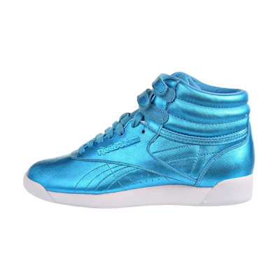 (W) Reebok Freestyle Hi Metallic 'Feather Blue'