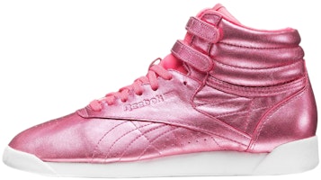 (Women) Reebok Freestyle Hi Metallic 'Sharp Pink' CN0960 (Women) Reebok Freestyle Hi Metallic 'Sharp Pink' CN0960