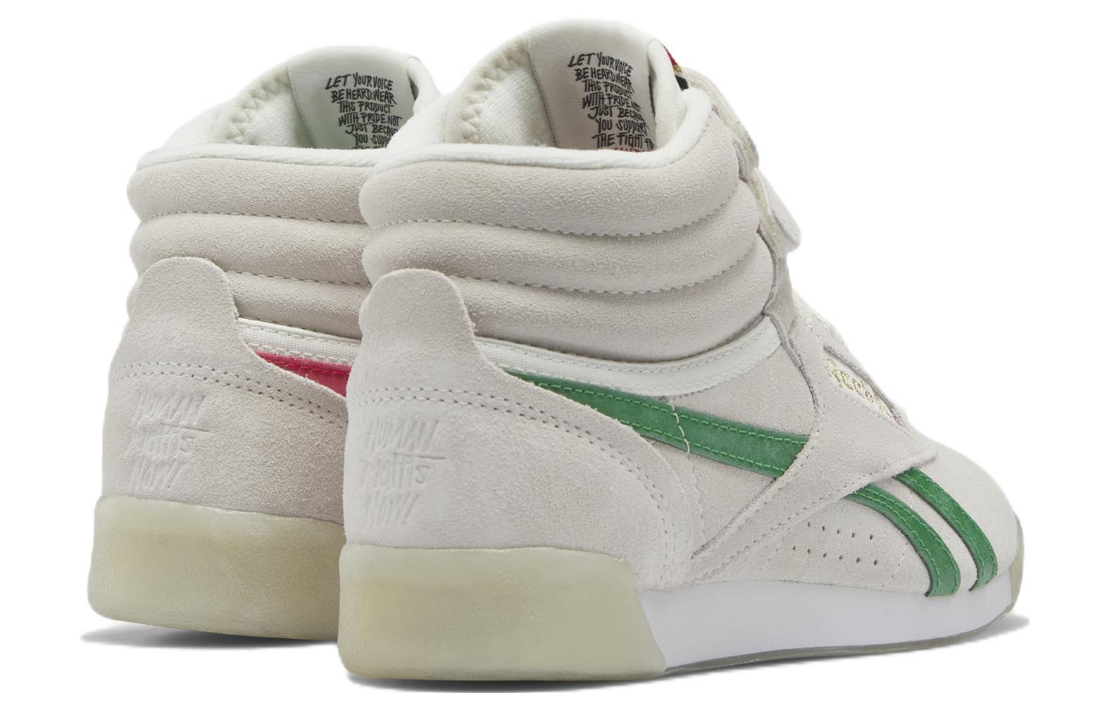 Shop (W) Reebok Freestyle High ''Human Rights Now! - Chalk Groen'' HQ4142