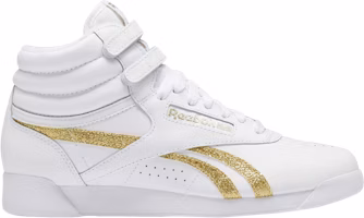 (Women) Reebok Freestyle High 'White Gold Metallic Glitter' GX2231 (Women) Reebok Freestyle High 'White Gold Metallic Glitter' GX2231