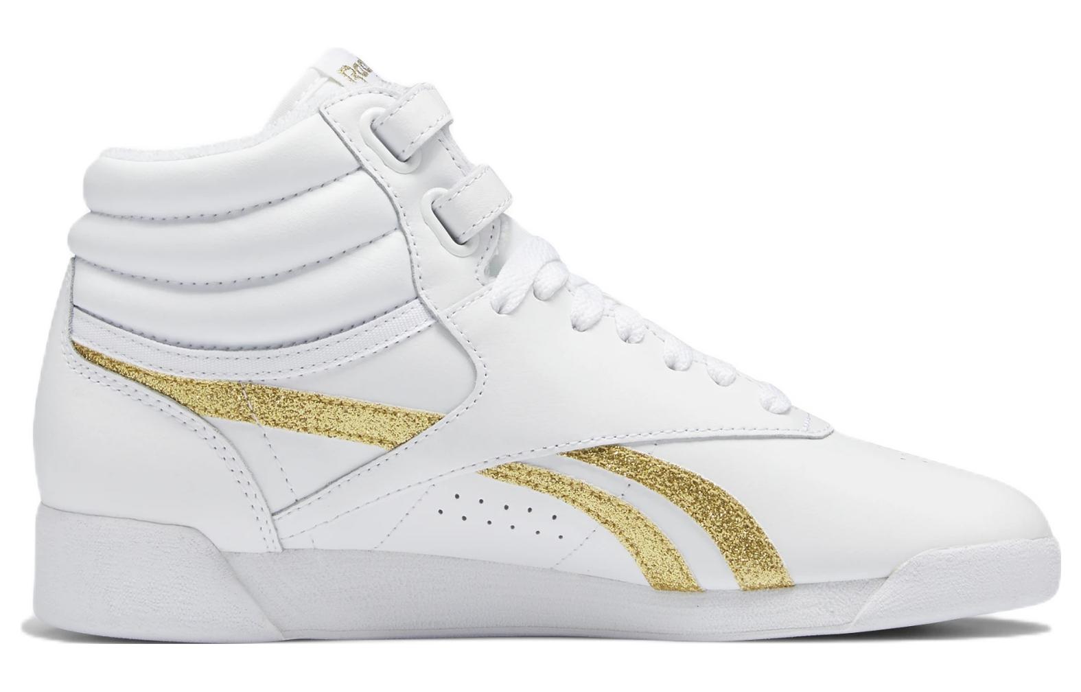 Lookbook (W) Reebok Freestyle High ''Weiß Gold Metallic Glitter'' GX2231