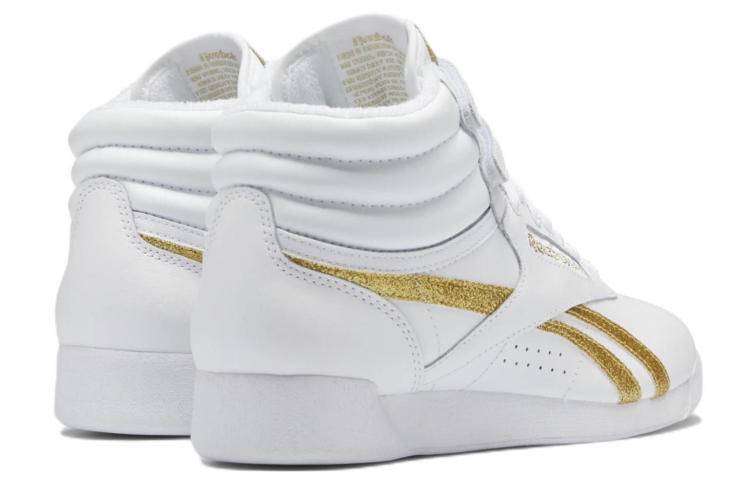Details for (W) Reebok Freestyle High ''Weiß Gold Metallic Glitter'' GX2231