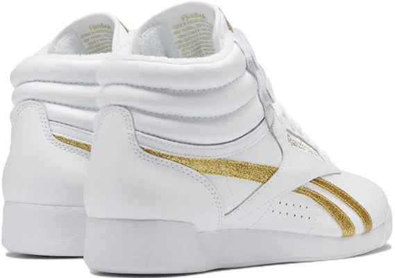 (W) Reebok Freestyle High ''Weiß Gold Metallic Glitter'' GX2231 Details for (W) Reebok Freestyle High ''Weiß Gold Metallic Glitter'' GX2231