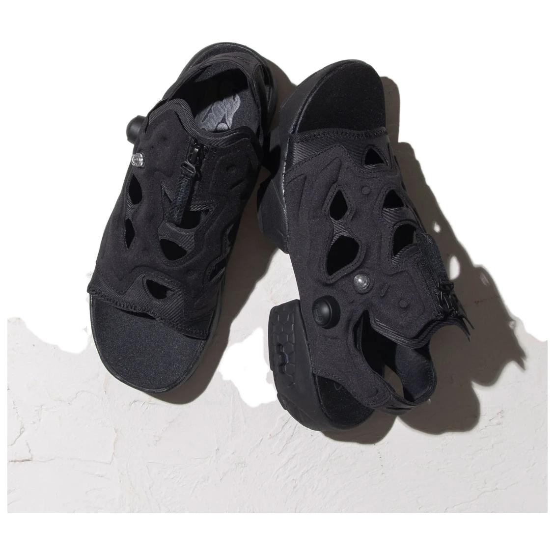 Shop (W) 锐步 Instapump Fury 拉链凉鞋 '黑色' ID7562