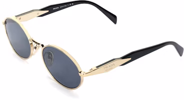(Women) 【Rx-able】 PRADA Gold Oval Sunglasses with Letter Detail and Alloy Frame PR65ZSZVN09T (Women) 【Rx-able】 PRADA Gold Oval Sunglasses with Letter Detail and Alloy Frame PR65ZSZVN09T