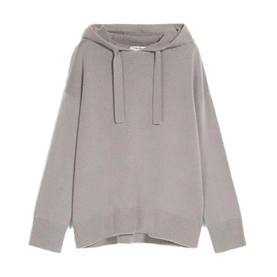 (Women) 'S MAX MARA Solid Color Hoodie Long Sleeve Sweater 9361073106