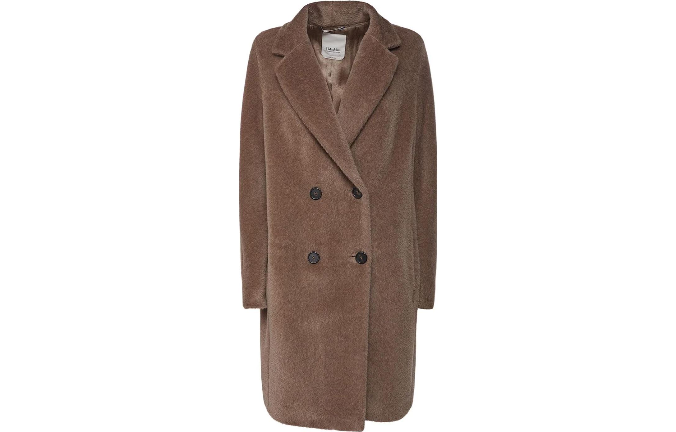 (Women) 'S Max Mara Brown Double-Breasted Long Coat - Max Mara FW23 Collection 2390162033600-035