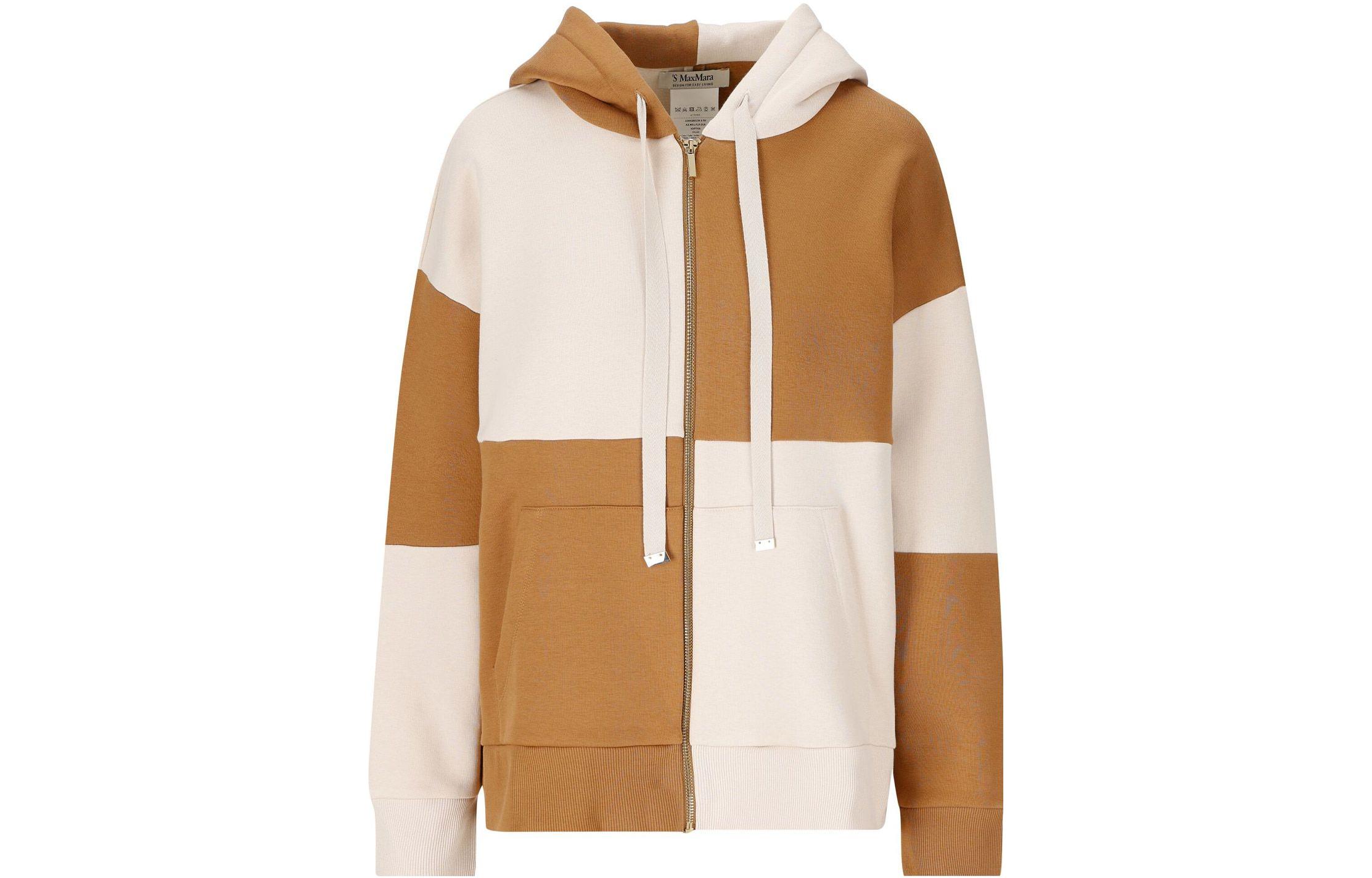 (Women) 'S Max Mara Brown S MAX MARA Colorblock Plaid Sweatshirt 2399260139600-002
