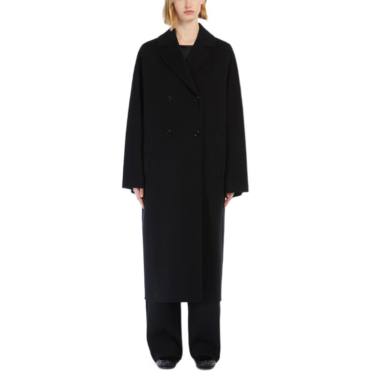 (Women) 'S MAX MARA Capi Black Double-Breasted Long Coat 9016064106013-CAPI