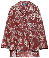 (Women) 'S MAX MARA Fauna Floral Print Button-Up Long Sleeve Shirt Red 9111073206001-FAUNA (Women) 'S MAX MARA Fauna Floral Print Button-Up Long Sleeve Shirt Red 9111073206001-FAUNA