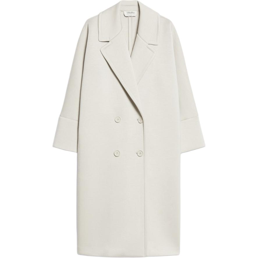 (Women) 'S MAX MARA Marica White Double-Breasted Long Coat for Women 9906014206002-MARICA
