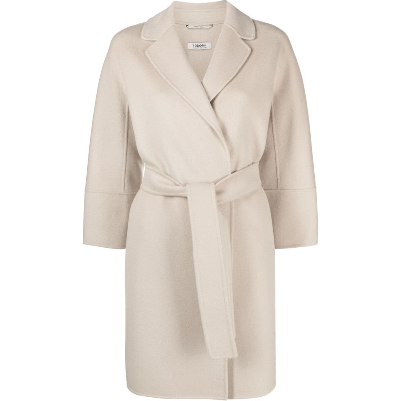 (Women) 'S Max Mara Max Mara Beige Belted Long-Sleeve Loose-Fit Mid-Length Coat 2419011051600-014